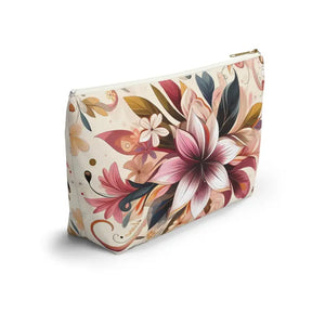 Spun Polyester Accessory Pouch - Bold Floral Design - Dipaliz - Cosmetic & Toiletry Bags
