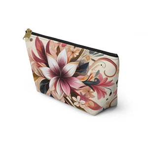 Spun Polyester Accessory Pouch - Bold Floral Design - Dipaliz - Cosmetic & Toiletry Bags