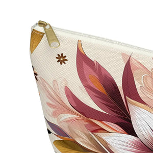 Spun Polyester Accessory Pouch - Bold Floral Design - Dipaliz - Cosmetic & Toiletry Bags