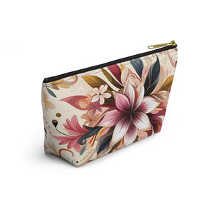 Spun Polyester Accessory Pouch - Bold Floral Design - Dipaliz - Cosmetic & Toiletry Bags