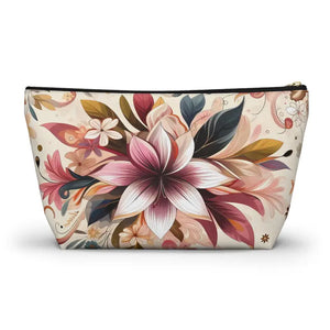 Spun Polyester Accessory Pouch - Bold Floral Design - Dipaliz - Cosmetic & Toiletry Bags