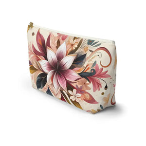 Spun Polyester Accessory Pouch - Bold Floral Design - Dipaliz - Cosmetic & Toiletry Bags