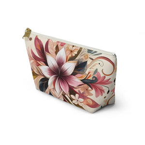 Spun Polyester Accessory Pouch - Bold Floral Design - Dipaliz - Cosmetic & Toiletry Bags