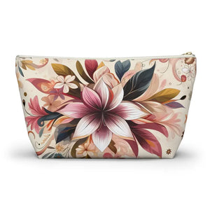 Spun Polyester Accessory Pouch - Bold Floral Design - Dipaliz - Cosmetic & Toiletry Bags