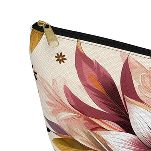 Spun Polyester Accessory Pouch - Bold Floral Design - Dipaliz - Cosmetic & Toiletry Bags