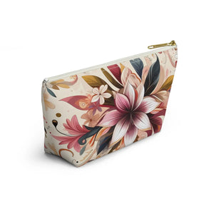 Floral Design Pouch – Spun Polyester Accessory - Dipaliz - Makeup Bags