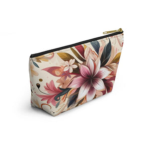 Floral Design Pouch – Spun Polyester Accessory - Dipaliz - Makeup Bags