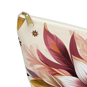 Floral Design Pouch – Spun Polyester Accessory - Dipaliz - Makeup Bags