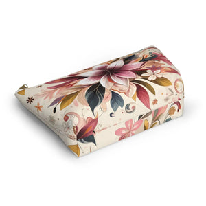 Floral Design Pouch – Spun Polyester Accessory - Dipaliz - Makeup Bags