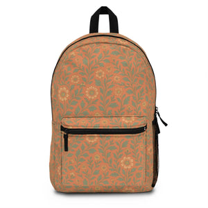 Boho Chic Floral Print Backpack - Leafy Greens School - Dipaliz - Backpacks