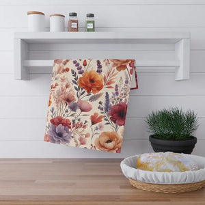 Vibrant Tea Towels - Floral Print Cotton Kitchen Decor - Dipaliz