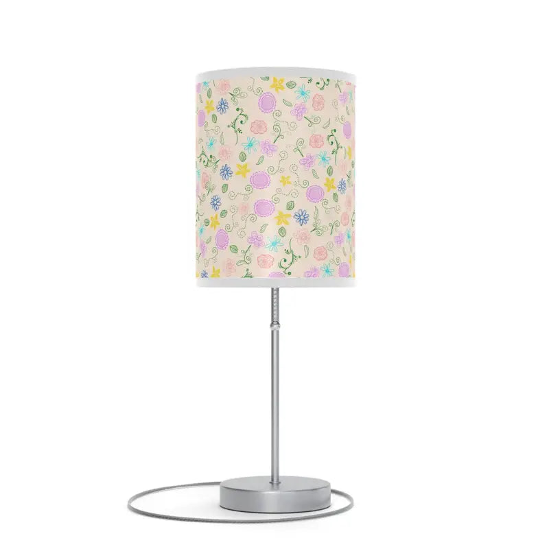 Cozy Floral Print Lamp on Steel Stand for your Home - Decor