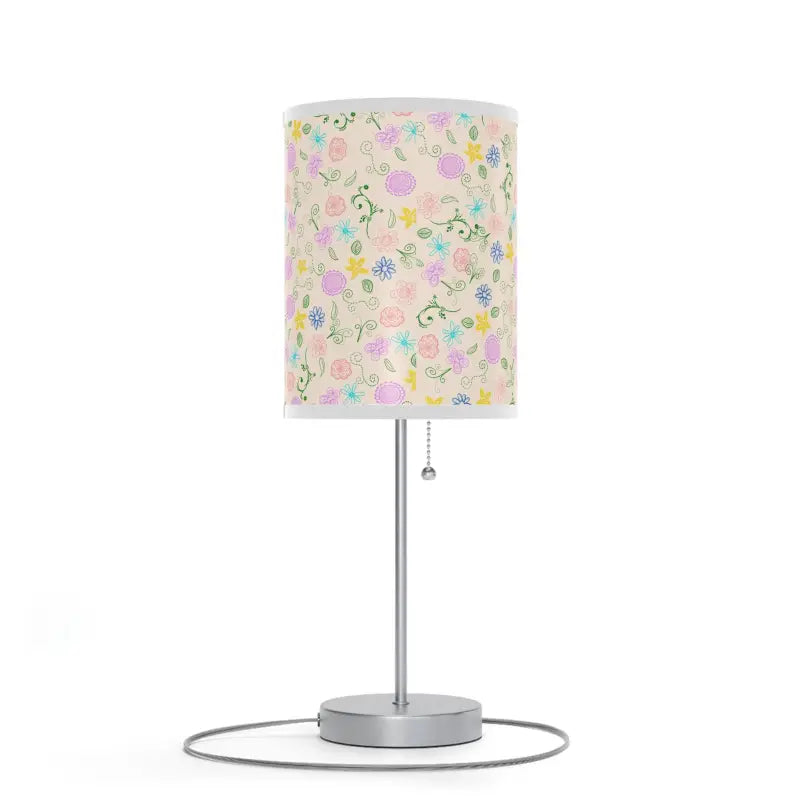 Cozy Floral Print Lamp on Steel Stand for your Home - Decor