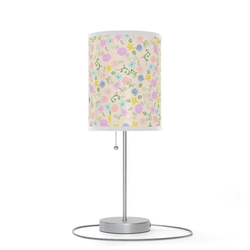 Cozy Floral Print Lamp on Steel Stand for your Home - Decor