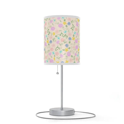 Cozy Floral Print Lamp on Steel Stand for your Home - Decor