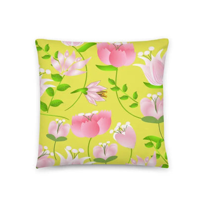 Floral Print Pillow: Elevate your Space with Cozy Elegance! - 18″×18″ Home Decor