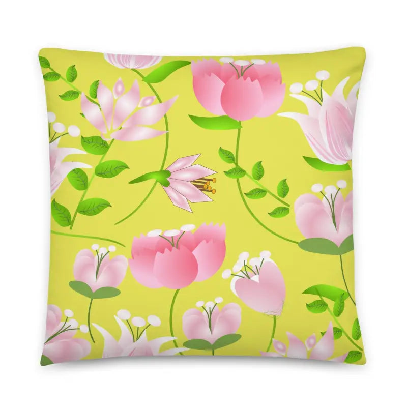 Floral Print Pillow: Elevate your Space with Cozy Elegance! - 22″×22″ Home Decor