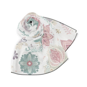 Chic Floral Print Poly Scarf - Elegant Lightweight Accessory - Dipaliz - Scarves & Shawls