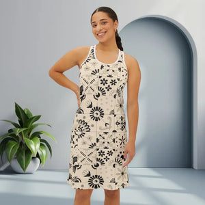 Floral Print Racerback Dress - Bohemian Summer Style - Dipaliz - Xs / White - Dresses