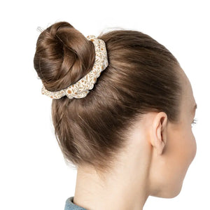 Floral Print Scrunchie - Petal Soft Luxury Hair Tie - Dipaliz - 4’’ × - Accessories
