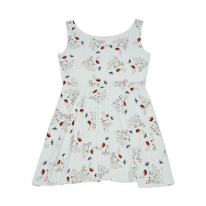 Dresses - Floral Print Summer Dress - Boho Skater Style - Dipaliz