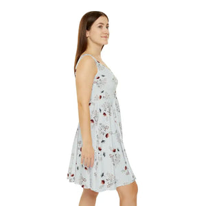 Dresses - Floral Print Summer Dress - Boho Skater Style - Dipaliz