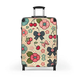 Floral Print Suitcase - Vibrant Travel Style for Cool Explorers - Dipaliz - Large / Black - Suitcases