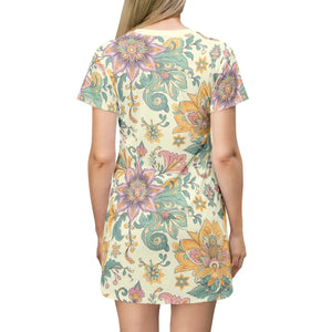 Floral t Shirt Dress – Boho Chic Summer - Dipaliz - Dresses - Xs