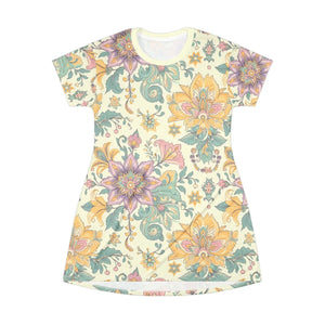 Floral t Shirt Dress – Boho Chic Summer - Dipaliz - Dresses - Xs