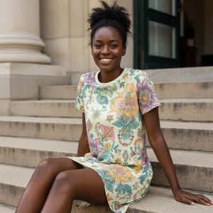 Floral t Shirt Dress – Boho Chic Summer - Dipaliz - Dresses - Xs