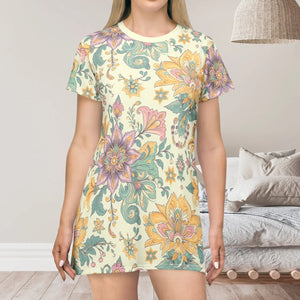 Floral t Shirt Dress – Boho Chic Summer - Dipaliz - Dresses - Xs