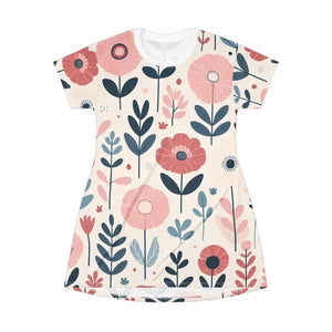 Vibrant Floral Print T-shirt Dress for Summer Celebrations - Dipaliz - Dresses