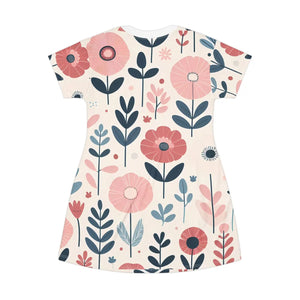 Vibrant Floral Print T-shirt Dress Summer - Dipaliz - Dresses - Xs