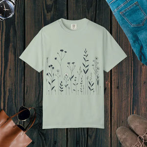 Vibrant Floral Print Unisex Garment-dyed Tee - Dipaliz - Bay / s - T-shirts