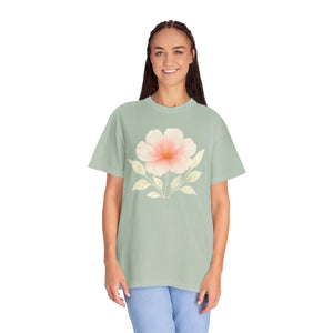 Premium Floral Print Unisex Garment-dyed Tee - Relaxed Casual - Dipaliz - T-shirts