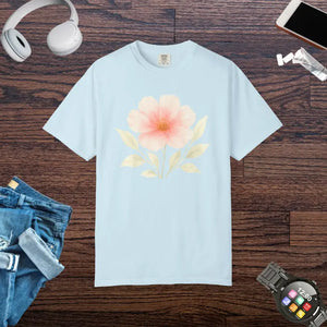 Premium Floral Print Unisex Garment-dyed Tee - Dipaliz - Chambray / s - T-shirts