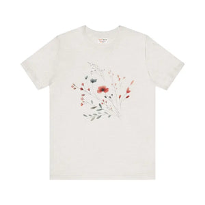 Floral Print Unisex Tee for Nature Lovers - Dipaliz - Heather Cement / Xs - T-shirts
