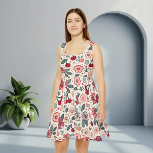 Vibrant Floral Print Skater Dress for Summer Celebrations - Dipaliz - Xs - Dresses