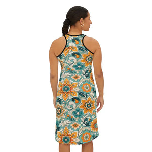 Vibrant Floral Print Racerback Dress Summer Casual Vibe - Dipaliz - Dresses