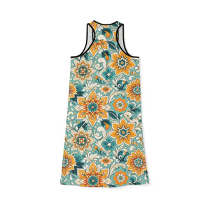 Vibrant Floral Print Racerback Dress Summer Casual Vibe - Dipaliz - Dresses