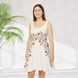 Women’s Skater Dress – Floral Spring Wedding - Dipaliz - Dresses - Xs