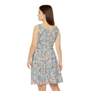 Floral Print Skater Dress with Eco-friendly Dyes - Dipaliz - Dresses