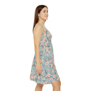 Floral Print Skater Dress with Eco-friendly Dyes - Dipaliz - Dresses