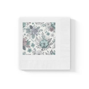 Floral Printed Cocktail Napkins - Vibrant Party Decor - Dipaliz - 4.8’’ x / White / 50 Pcs - Paper