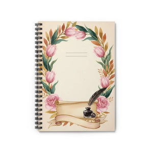 Floral Quill Spiral Notebook - Ruled Journal for Writing - Dipaliz - one Size - Paper Products