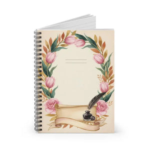 Floral Quill Spiral Notebook - Ruled Journal for Writing - Dipaliz - one Size - Paper Products
