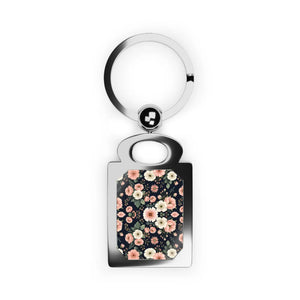 Custom Rectangle Photo Keyring - Floral Gift - Dipaliz - Keychains