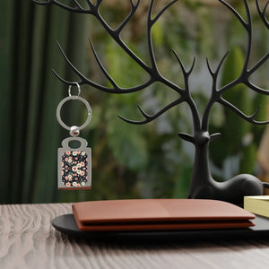 Custom Rectangle Photo Keyring - Floral Gift - Dipaliz - Keychains