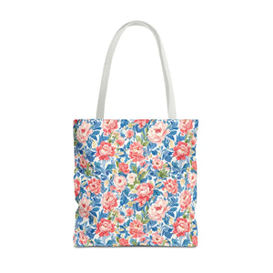 Vintage Floral Rose Garden Tote Bag Cotton Straps - Dipaliz - Bags