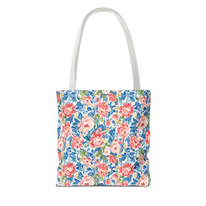 Vintage Floral Rose Garden Tote Bag Cotton Straps - Dipaliz - Bags
